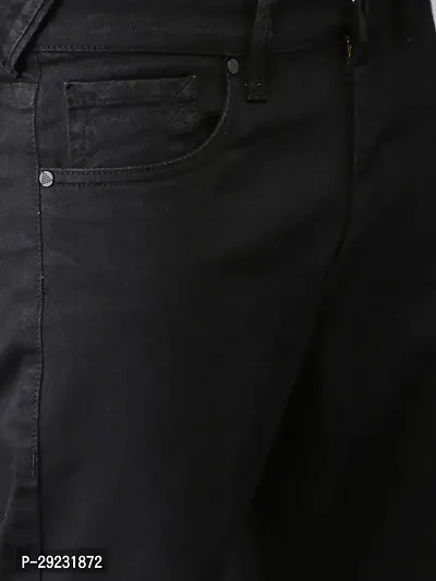 Stylish Black Cotton Blend Mid-Rise Jeans For Men-thumb5