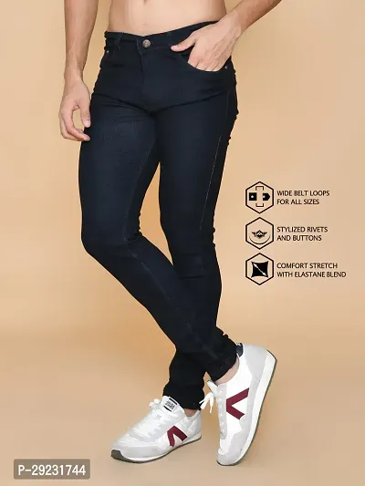 Stylish Black Denim Mid-Rise Jeans For Men-thumb2