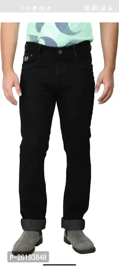 Stylish Cotton Blend Mid-Rise Jeans For Men-thumb0