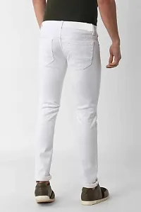 Stylish White Denim Mid-Rise Jeans For Men-thumb1