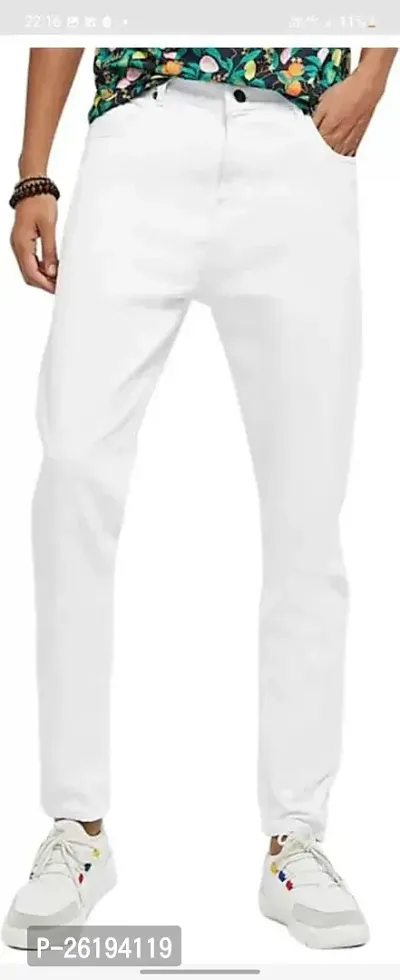 Stylish Cotton Blend Mid-Rise Jeans For Men