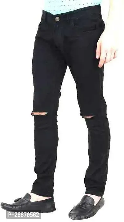 Stylish Black Denim Mid-Rise Jeans For Men-thumb4