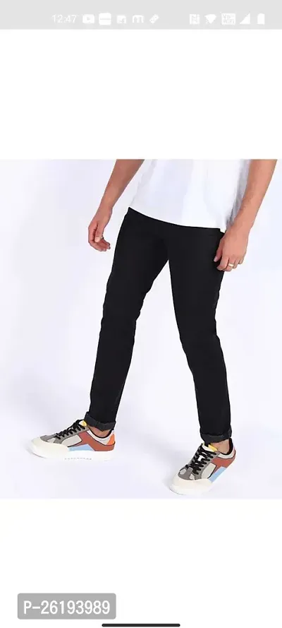 Stylish Cotton Blend Mid-Rise Jeans For Men-thumb2