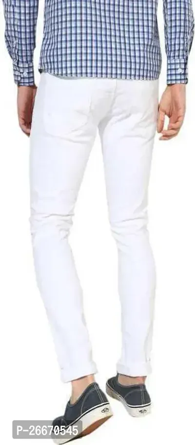 Stylish White Denim Mid-Rise Jeans For Men-thumb2