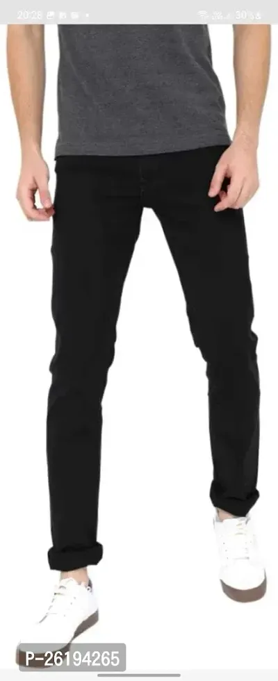 Stylish Cotton Blend Mid-Rise Jeans For Men-thumb0