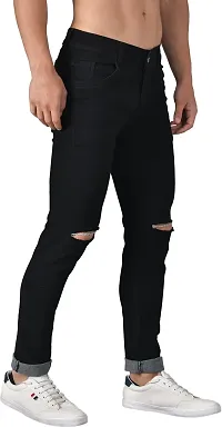 Stylish Black Denim Mid-Rise Jeans For Men-thumb3