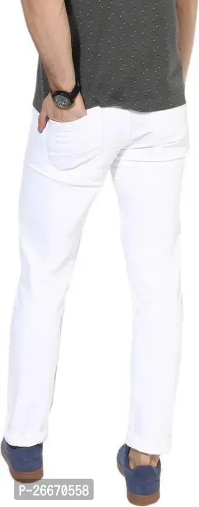 Stylish White Denim Mid-Rise Jeans For Men-thumb2