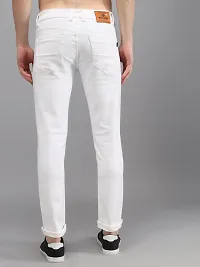 Comfortable White Denim Mid-Rise Jeans For Men-thumb2