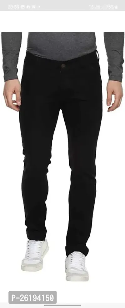 Stylish Cotton Blend Mid-Rise Jeans For Men-thumb0