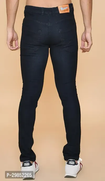 Comfortable Black Denim Mid-Rise Jeans For Men-thumb2