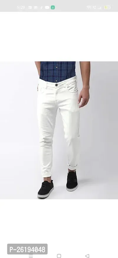 Stylish Cotton Blend Mid-Rise Jeans For Men