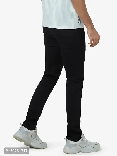 Stylish Black Polycotton Mid-Rise Jeans For Men-thumb2