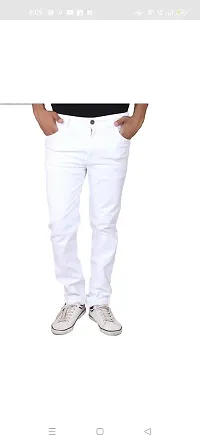 Skinny Fit White Denim Jeans for Men