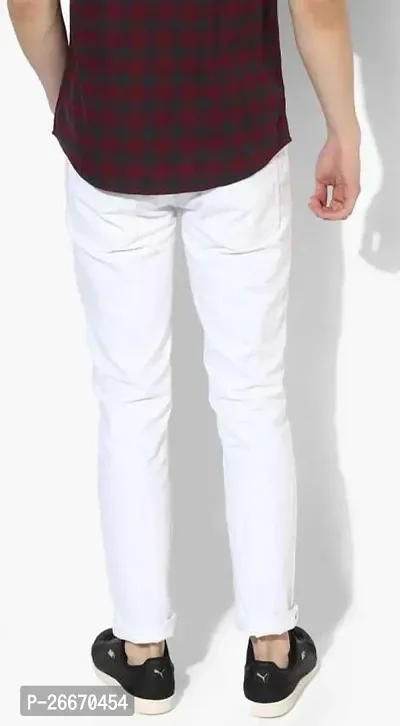 Stylish White Denim Mid-Rise Jeans For Men-thumb2