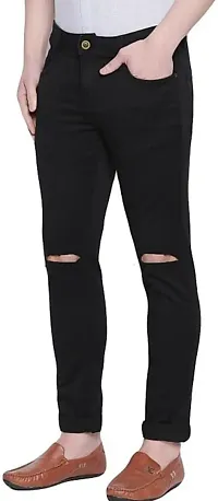 Stylish Black Cotton Blend Mid-Rise Jeans For Men-thumb2