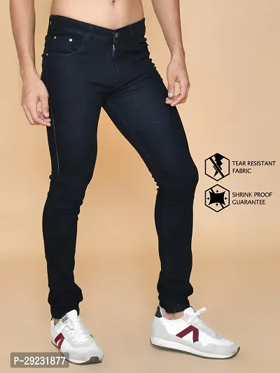 Stylish Black Denim Mid-Rise Jeans For Men-thumb3