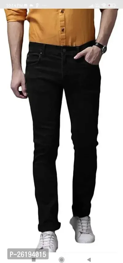 Stylish Cotton Blend Mid-Rise Jeans For Men-thumb0