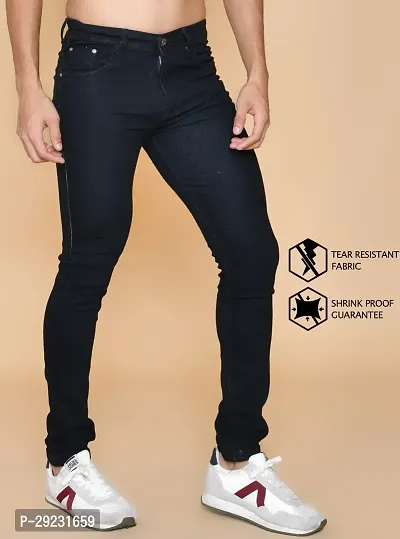 Stylish Black Denim Mid-Rise Jeans For Men-thumb4