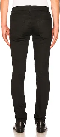 Stylish Black Denim Mid-Rise Jeans For Men-thumb1