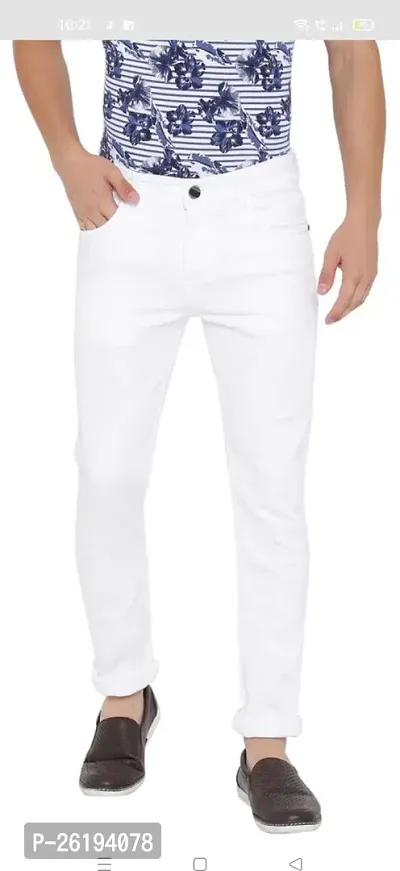 Stylish Cotton Blend Mid-Rise Jeans For Men-thumb0