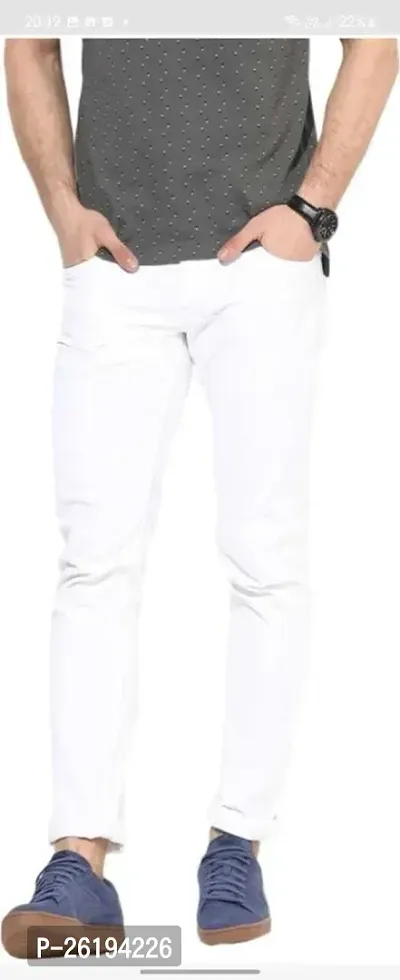 Stylish Cotton Blend Mid-Rise Jeans For Men-thumb0