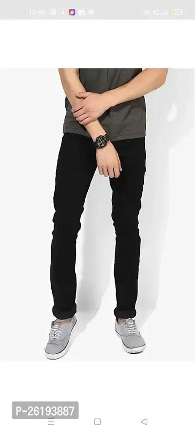 Stylish Cotton Blend Mid-Rise Jeans For Men