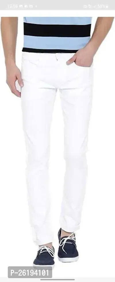 Stylish Cotton Blend Mid-Rise Jeans For Men