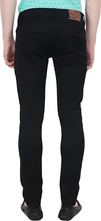 Stylish Cotton Blend Black Regular Fit Mid-Rise Jeans For Men-thumb3