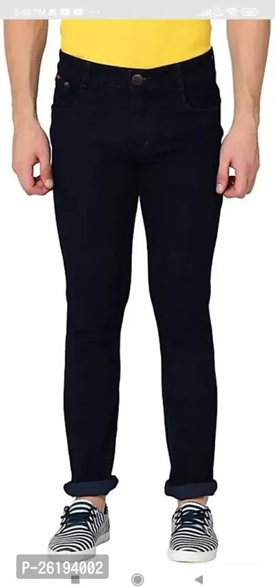 Stylish Cotton Blend Mid-Rise Jeans For Men-thumb3