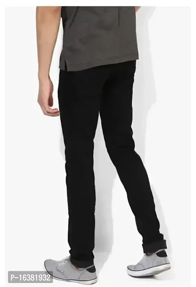 Men Plain Black Jeans-thumb2