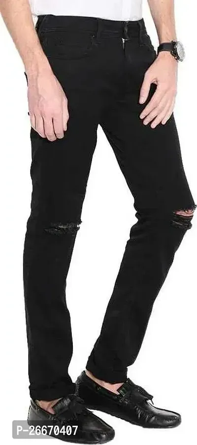 Stylish Black Denim Mid-Rise Jeans For Men-thumb3