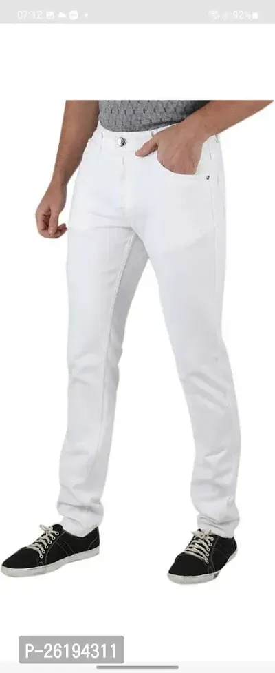 Stylish Cotton Blend Mid-Rise Jeans For Men-thumb2