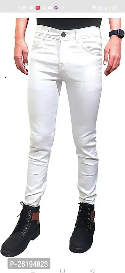 Stylish Cotton Blend Mid-Rise Jeans For Men-thumb0