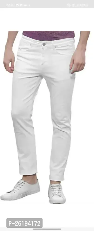 Stylish Cotton Blend Mid-Rise Jeans For Men