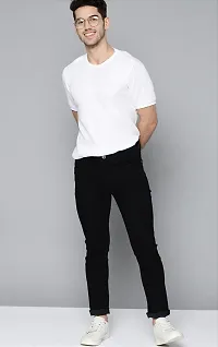 Stylish Black Cotton Lycra Blend Mid-Rise Jeans For Men-thumb4