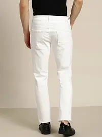 ether Stylish White Pure Cotton Mid-Rise Jeans For Men-thumb2