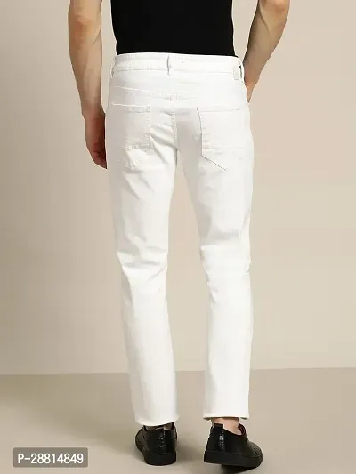 ether Stylish White Pure Cotton Mid-Rise Jeans For Men-thumb3