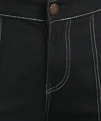 Stylish Black Cotton Blend Cargos For Men-thumb4