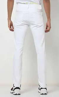 Stylish White Denim Mid-Rise Jeans For Men-thumb1