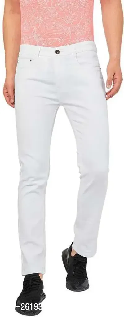 Stylish Cotton Blend Mid-Rise Jeans For Men-thumb0