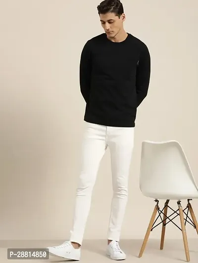 ether Stylish White Pure Cotton Mid-Rise Jeans For Men-thumb5
