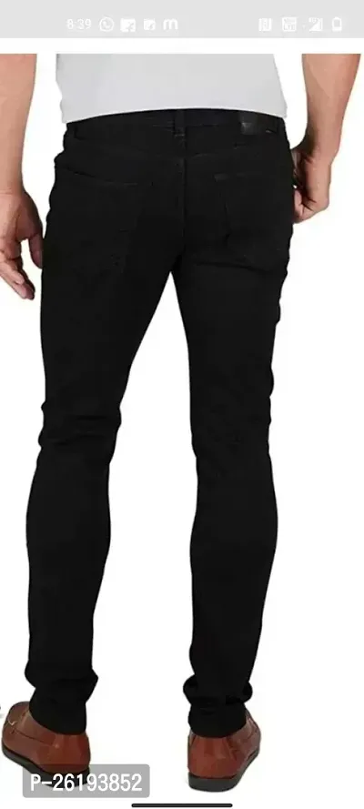 Stylish Cotton Blend Mid-Rise Jeans For Men-thumb2