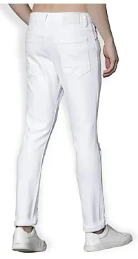 MEN KNEE SLIT WHITE JEANS-thumb1