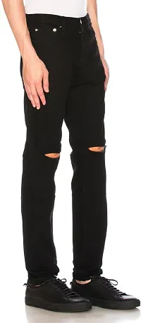 Stylish Black Denim Mid-Rise Jeans For Men-thumb2