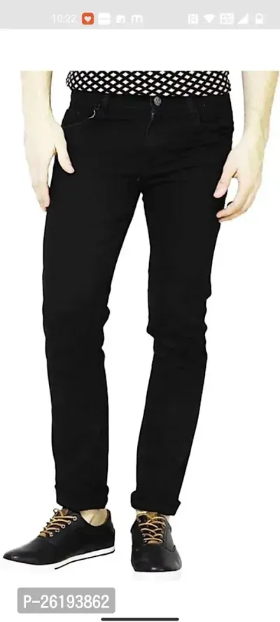 Stylish Cotton Blend Mid-Rise Jeans For Men-thumb0