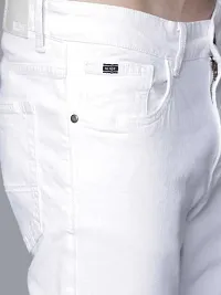 Stylish White Cotton Blend Mid-Rise Jeans For Men-thumb4