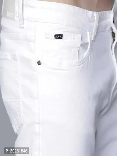 Stylish White Cotton Blend Mid-Rise Jeans For Men-thumb5