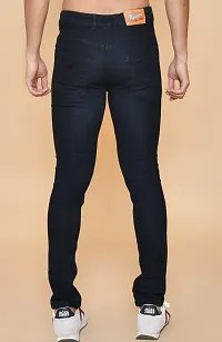 Comfortable Black Denim Mid-Rise Jeans For Men-thumb1