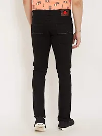 Stylish Cotton Blend Black Regular Fit Mid-Rise Jeans For Men-thumb1