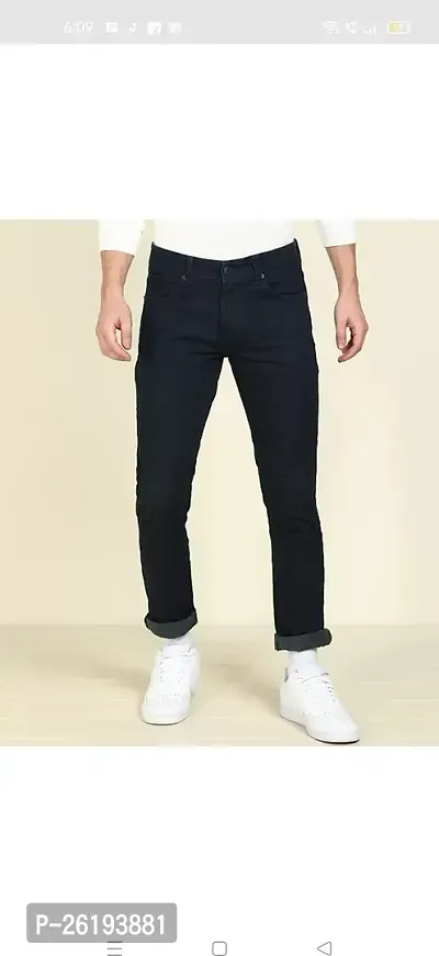 Stylish Cotton Blend Mid-Rise Jeans For Men-thumb0